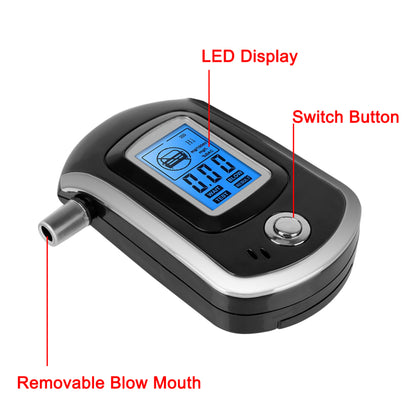 Accurate LCD Alcohol Breath Tester – Handheld Digital Breathalyzer with Display