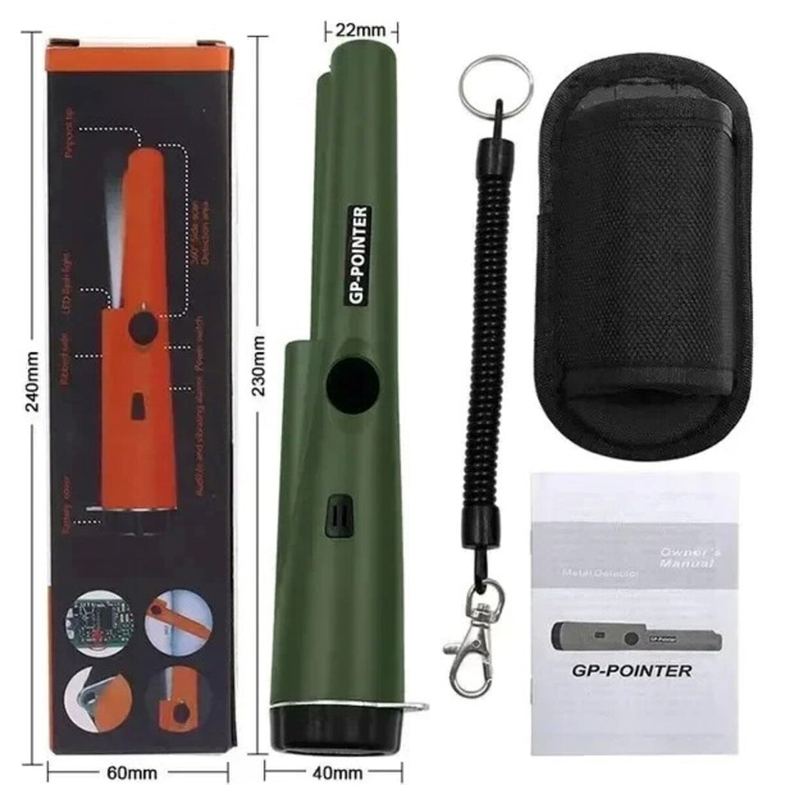 Waterproof Pinpoint Metal Detector – Small Handheld LED Finder 262205