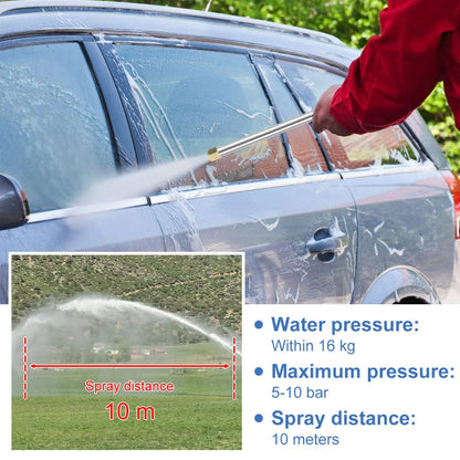 Metal Garden Hose Power Washer – Water Jet Spray Wand with Car Wash Hose Attachment 258711