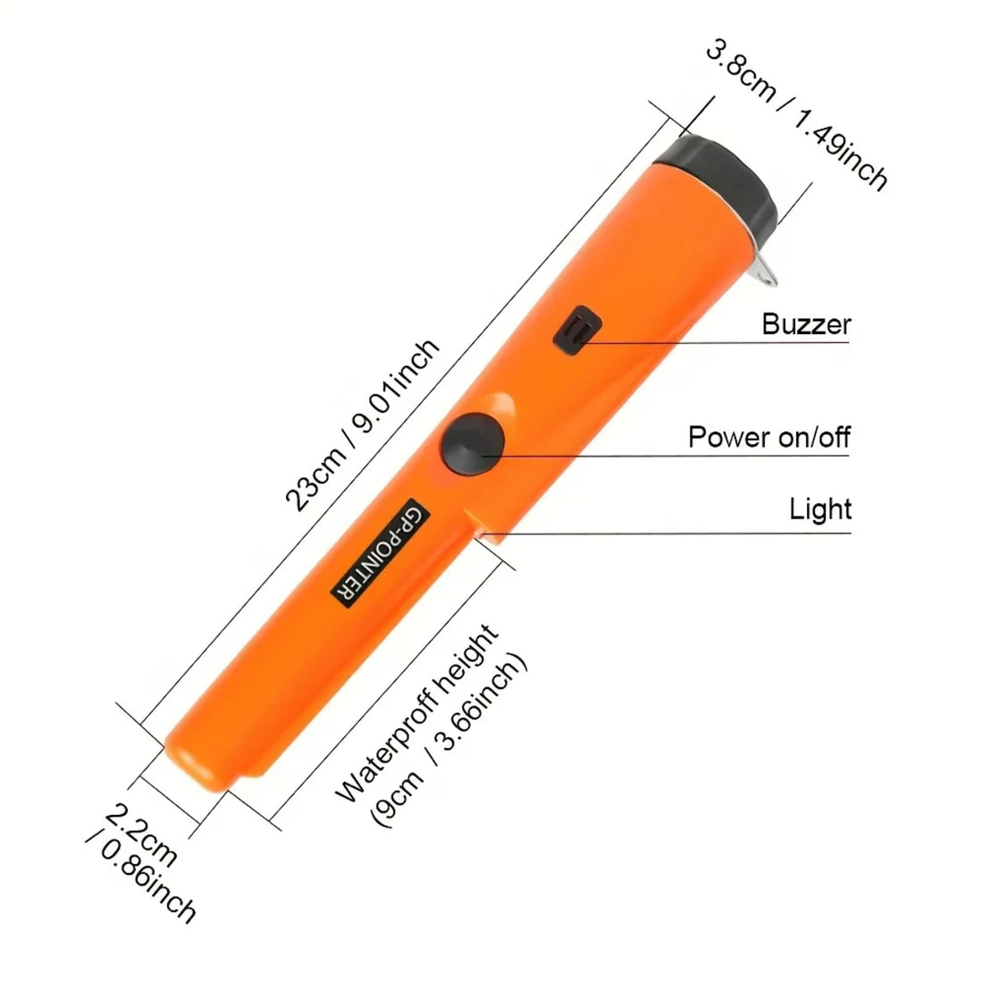 Waterproof Pinpoint Metal Detector – Small Handheld LED Finder 262205