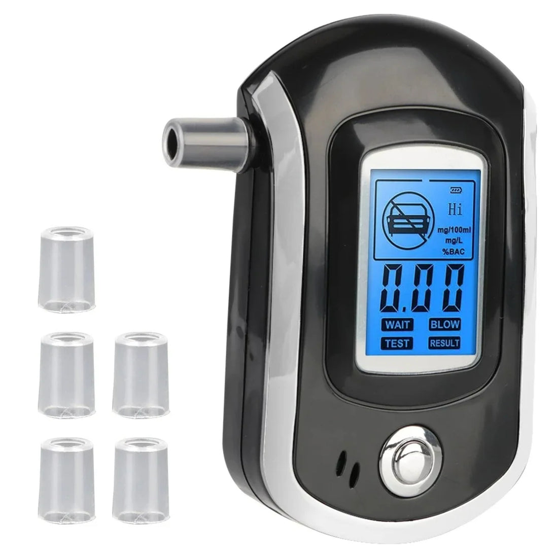 Accurate LCD Alcohol Breath Tester – Handheld Digital Breathalyzer with Display 260956