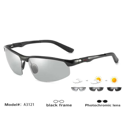 Anti-glare Photochromic Sunglasses for Driving – Polarized UV400, Aluminium Frame 186090