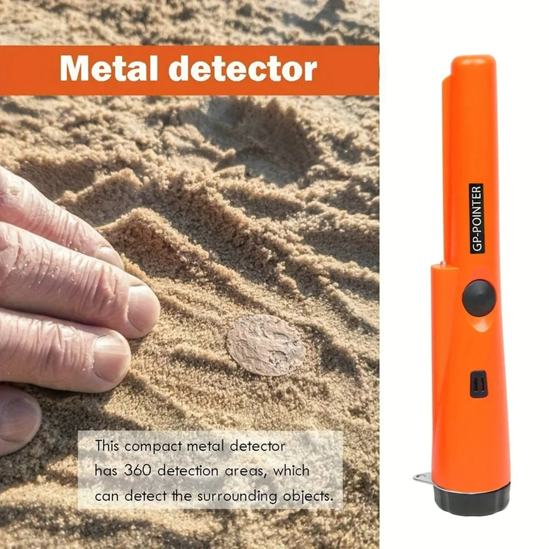 Waterproof Pinpoint Metal Detector – Small Handheld LED Finder 262205