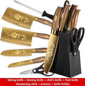 Titangold Designer Titanium Kitchen Knife Set