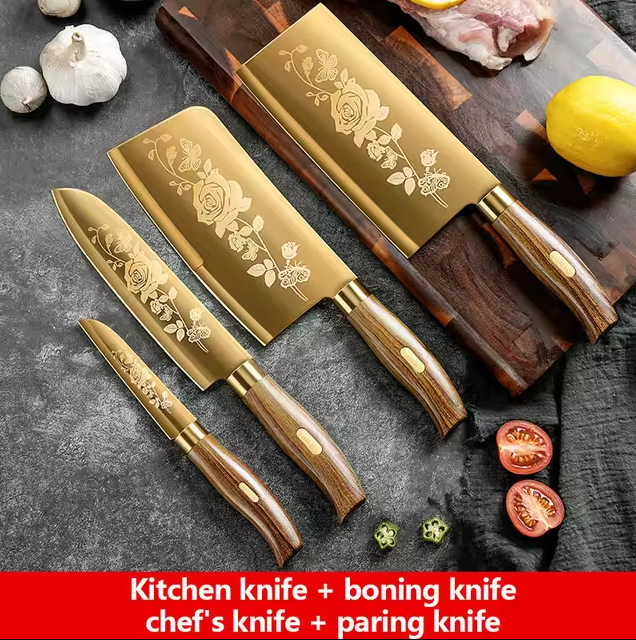 Titangold Designer Titanium Kitchen Knife Set