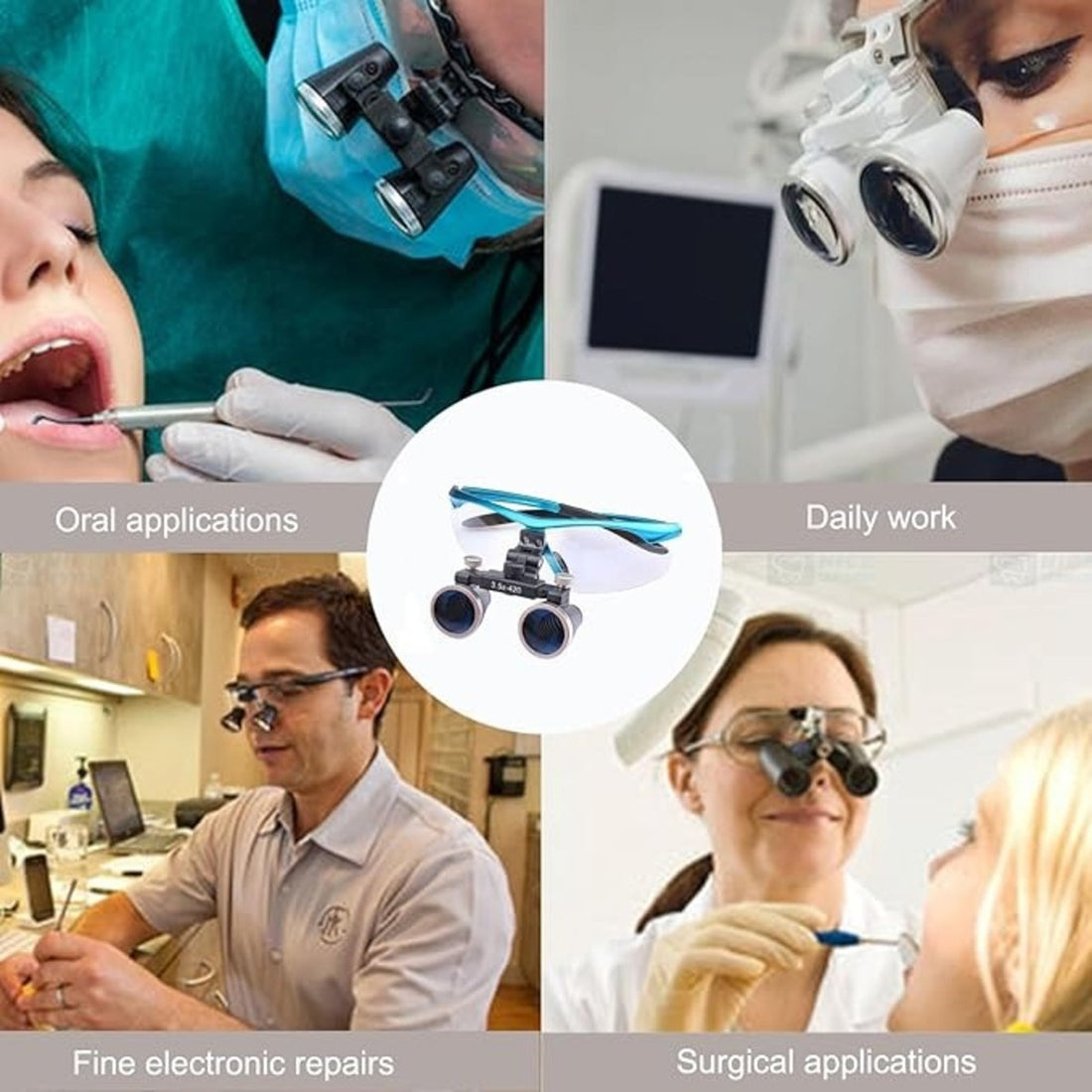 Dental Loupes Magnifier with & LED Headlight for Precision Work 9840492413249-1
