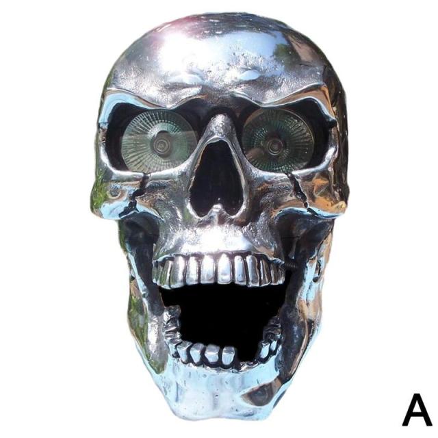 Fashion Halloween Led Motorcycle Resin Skull Headlight