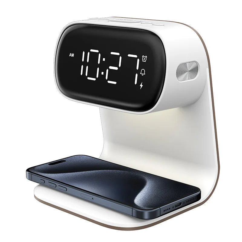 Creative 3-in-1 Bedside Lamp – Wireless Phone Charger & Smart Alarm with LCD Display for a Sleek, All-in-One Nightstand Upgrade 8361995010246-1