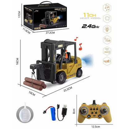 Realistic Remote Control Forklift Toy With Mist & Music 15611584676189-1