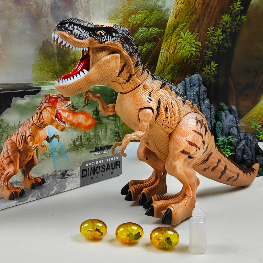 Dino-Rific RC T-Rex Toy - Roaring, Walking, Mist-Spraying Fun for Kids (3+ years) 8135955579095-1