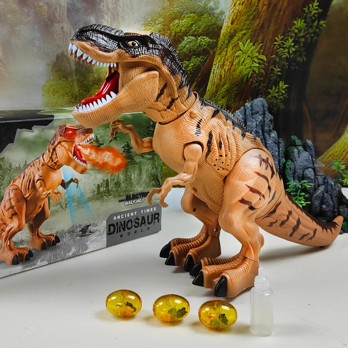Dino-Rific RC T-Rex Toy - Roaring, Walking, Mist-Spraying Fun for Kids (3+ years) 8135955579095-1