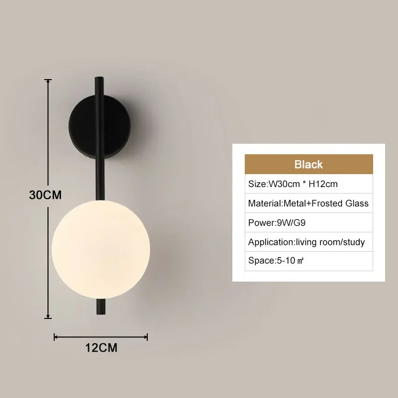 Nordic Golden LED Wall Lamp – 9W G9 Bulb Wall Sconce for Bedroom, Living Room, and Bathroom - Neutral Light