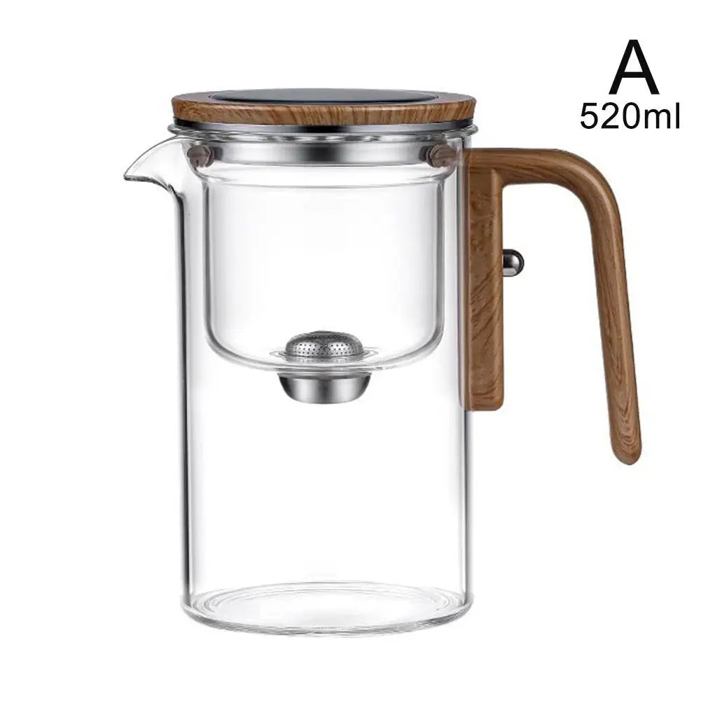 Glass Tea Brewer with Filter - Borosilicate Glass - Wooden Handle - 520ml - 720ml 15152381559110-1