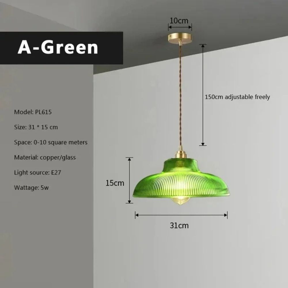 Vintage Style Glass Pendant Light - Scandinavian Hanging Lamp Design 10142339957075-1
