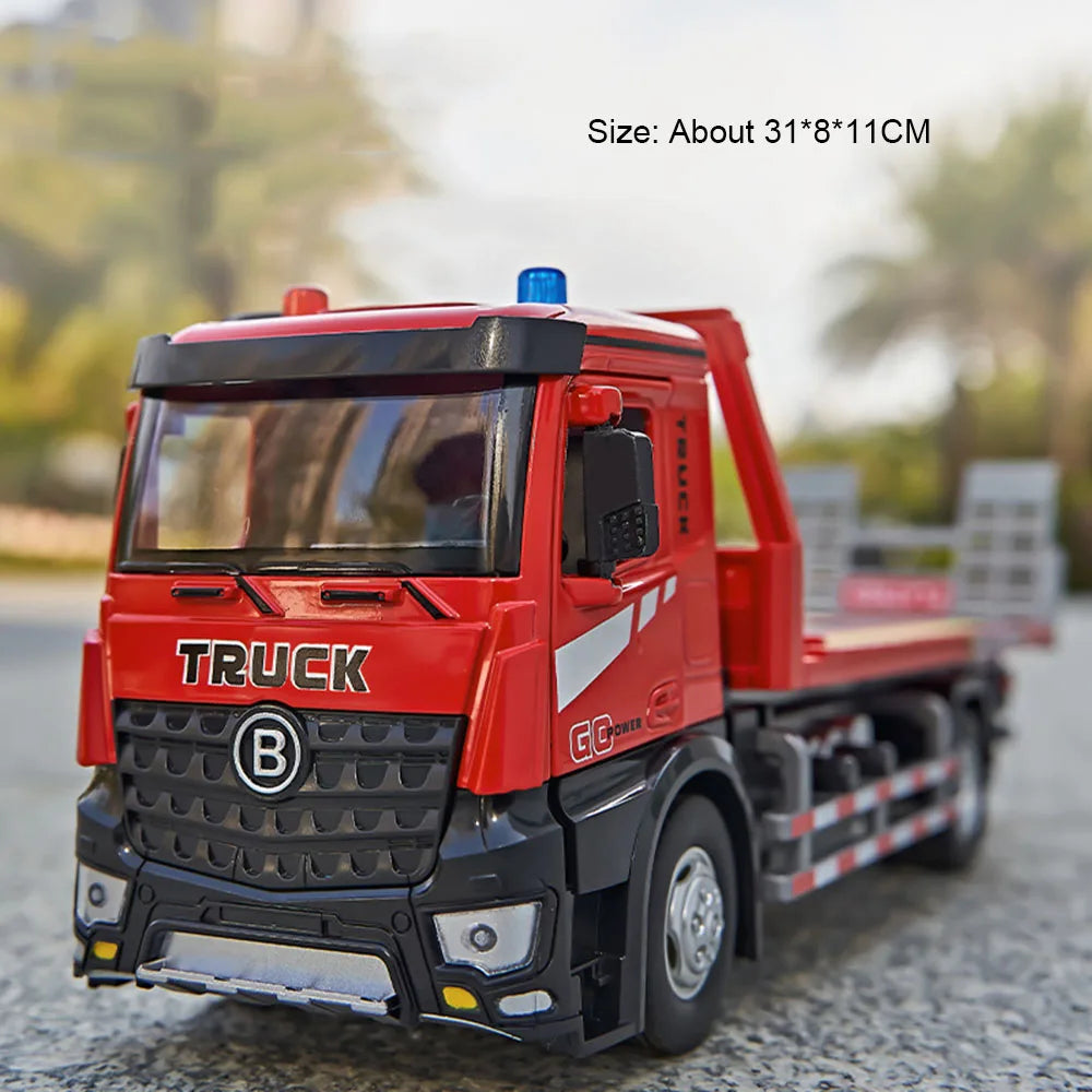 Kids Realistic Die-Cast Metal Tow Truck, Lights And Sounds