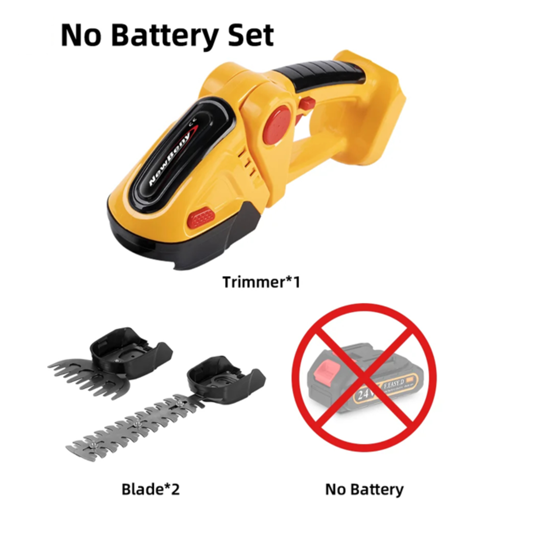Cordless Hedge & Shrub Trimmer - 2-in-1 Cutting Heads, Lightweight & Ergonomic for Effortless Garden Maintenance 9952492224833-1