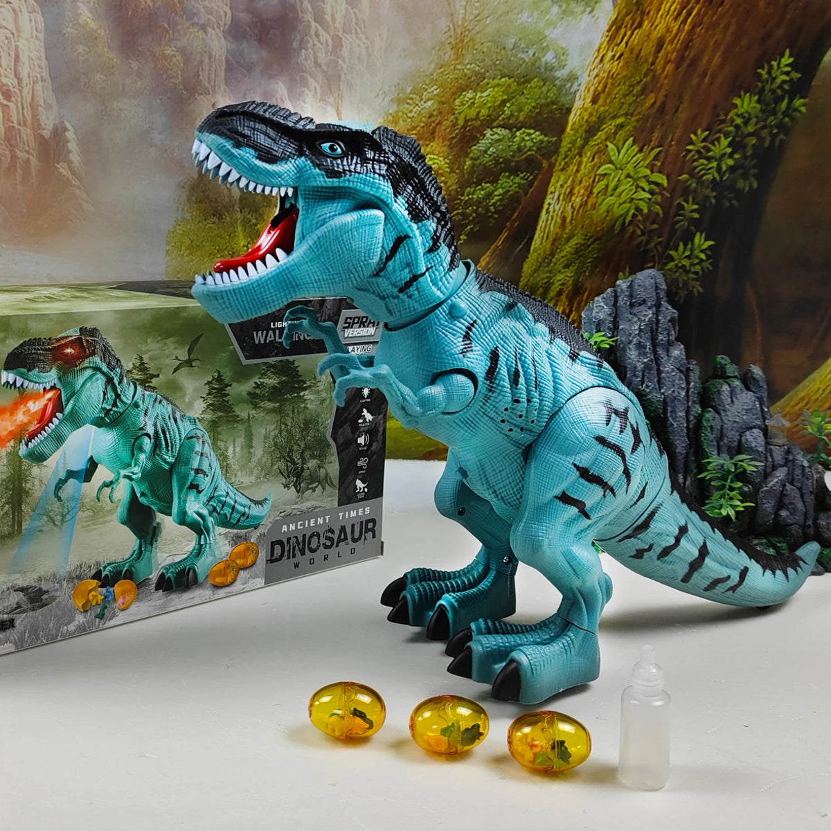 Dino-Rific RC T-Rex Toy - Roaring, Walking, Mist-Spraying Fun for Kids (3+ years) 8135955579095-1
