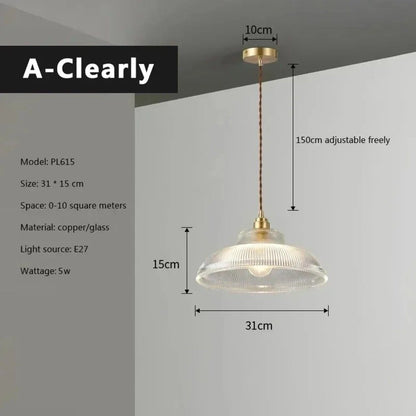 Vintage Style Glass Pendant Light - Scandinavian Hanging Lamp Design 10142339957075-1
