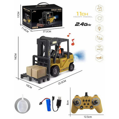 Realistic Remote Control Forklift Toy With Mist & Music 15611584676189-1