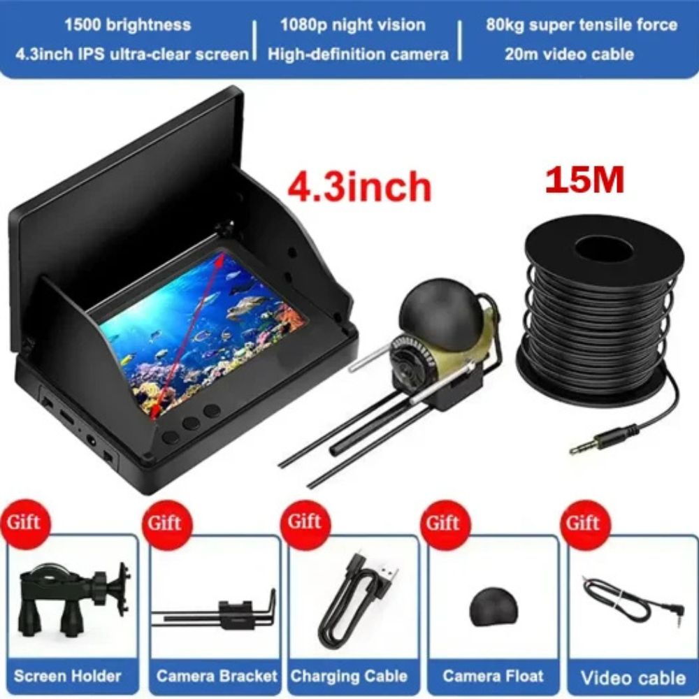 HD Underwater Camera 4.3" Screen 30m Depth Temp Sensor