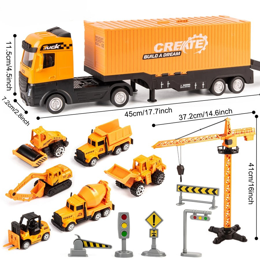 Children'S Interactive Transforming Construction Truck Playset 15613224943965-1