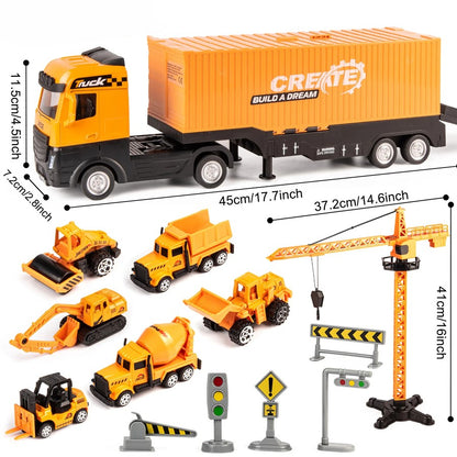 Children'S Interactive Transforming Construction Truck Playset 15613224943965-1