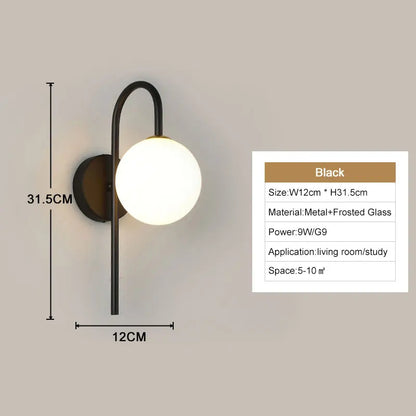 Nordic Golden LED Wall Lamp – 9W G9 Bulb Wall Sconce for Bedroom, Living Room, and Bathroom - Neutral Light