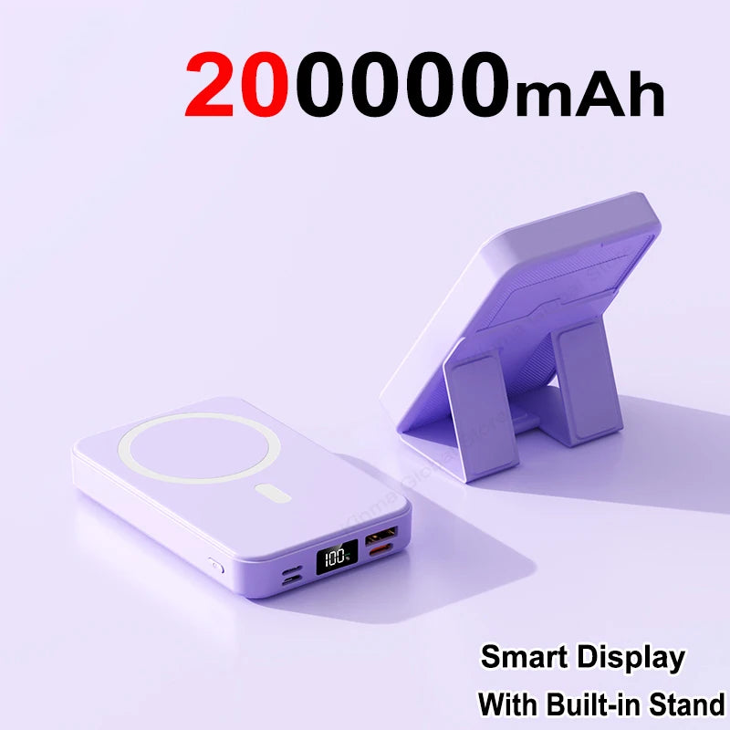 Portable Magnetic Wireless Power Bank 10000Mah Fast Charge With Stand 7974566166575-1