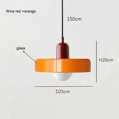 Bauhaus Pendant Light in Colored Glass