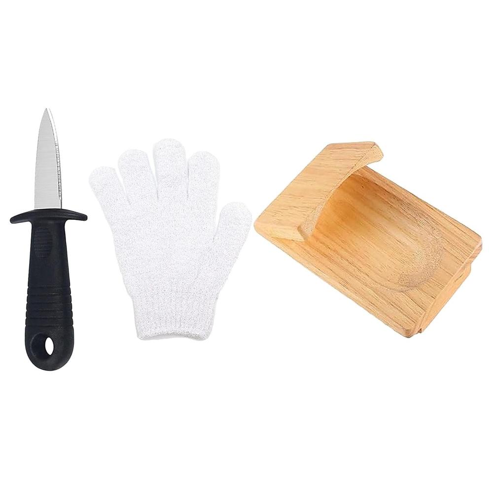Premium Wood Handle Oyster Shell Opener Clamp 15772003762521-1