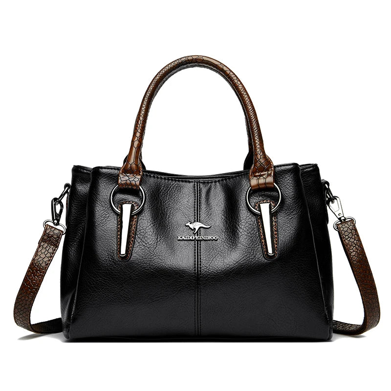Premium Full-Grain Leather Classic Organizer Bag With Adjustable Strap 10110240653658-1