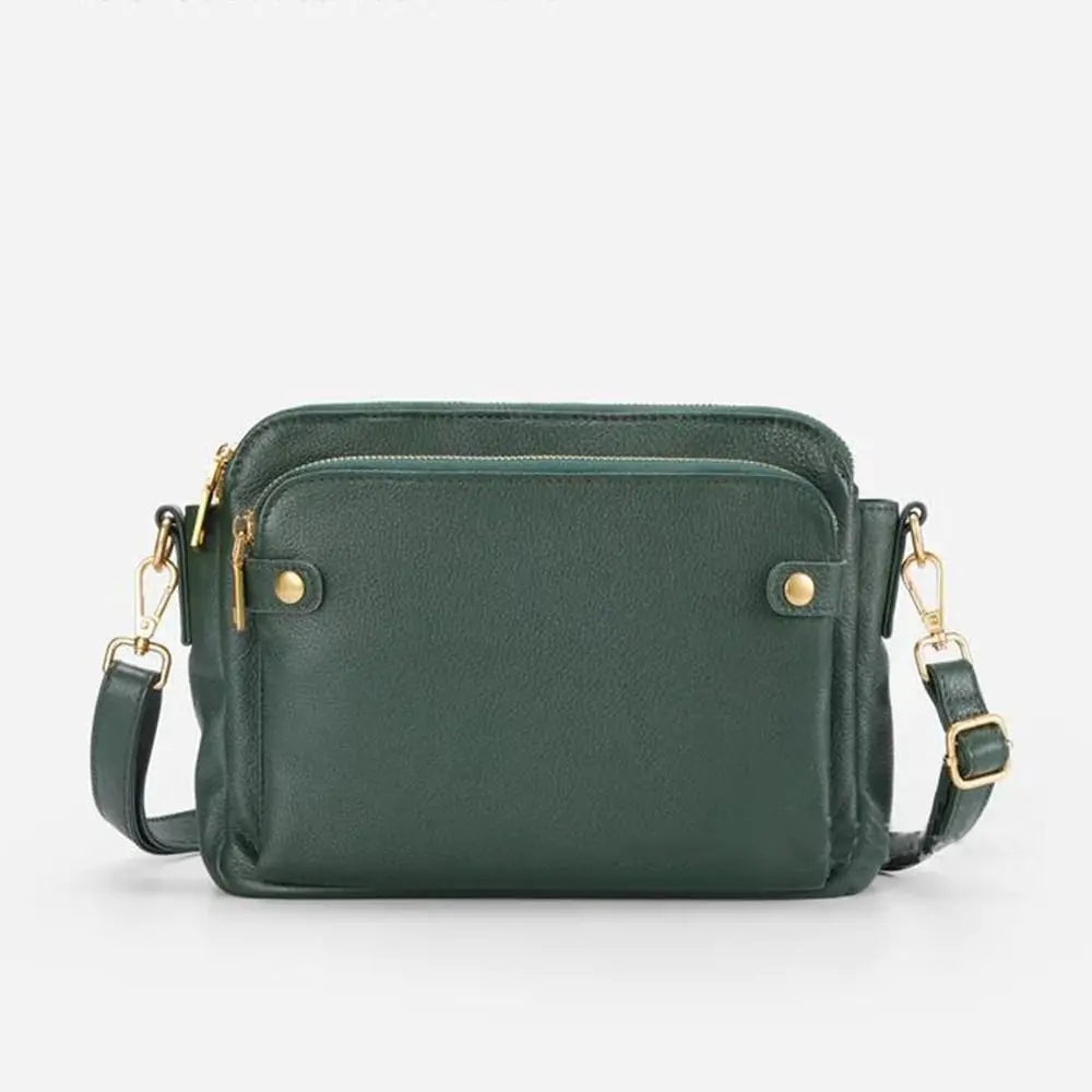 Three-Layer Leather Crossbody Shoulder & Clutch Bag 8490856546606-1