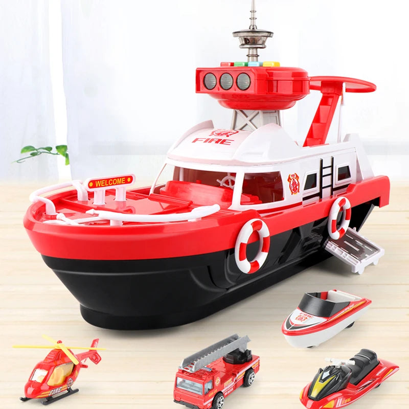 Kids' Multi-Vehicle Boat Rescue Hero Playset With Lights & Sound 15666973999453-1