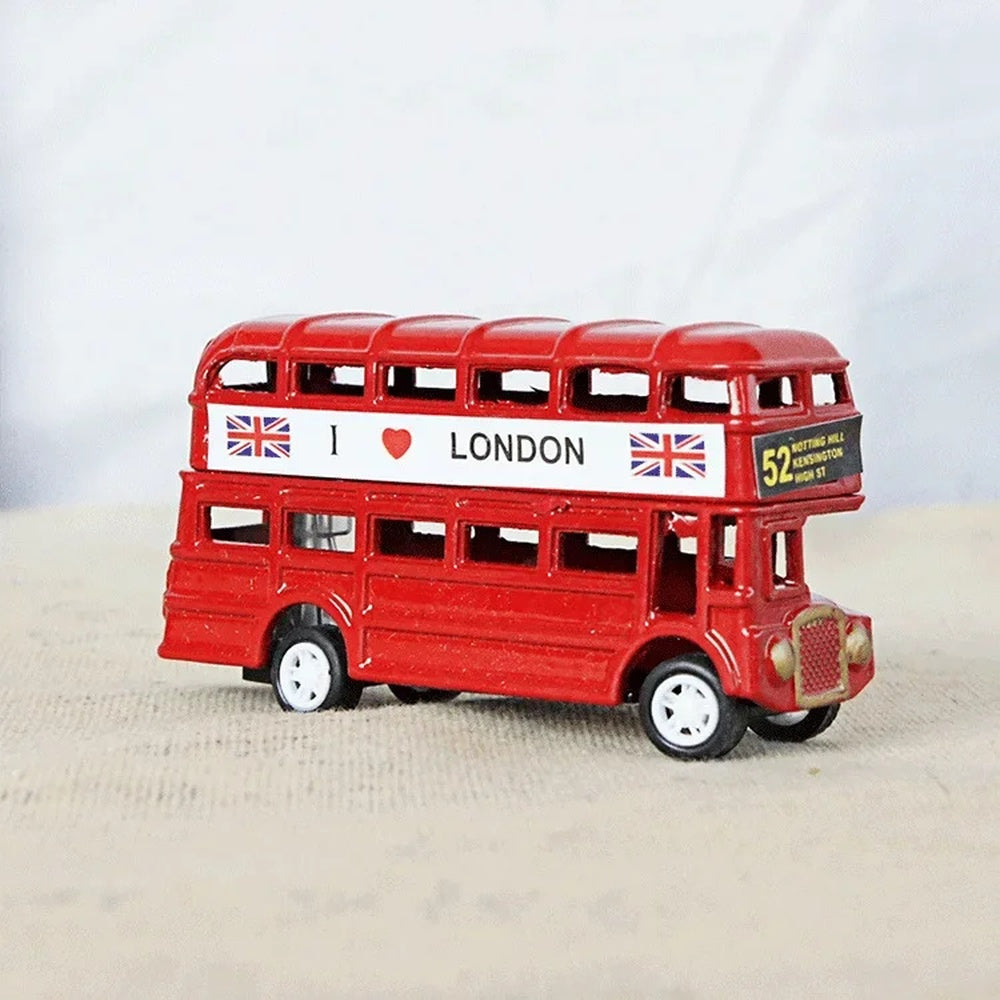Wooden London Bus Toy – Double Decker Playset with Passengers & Driver 9633821655382-1