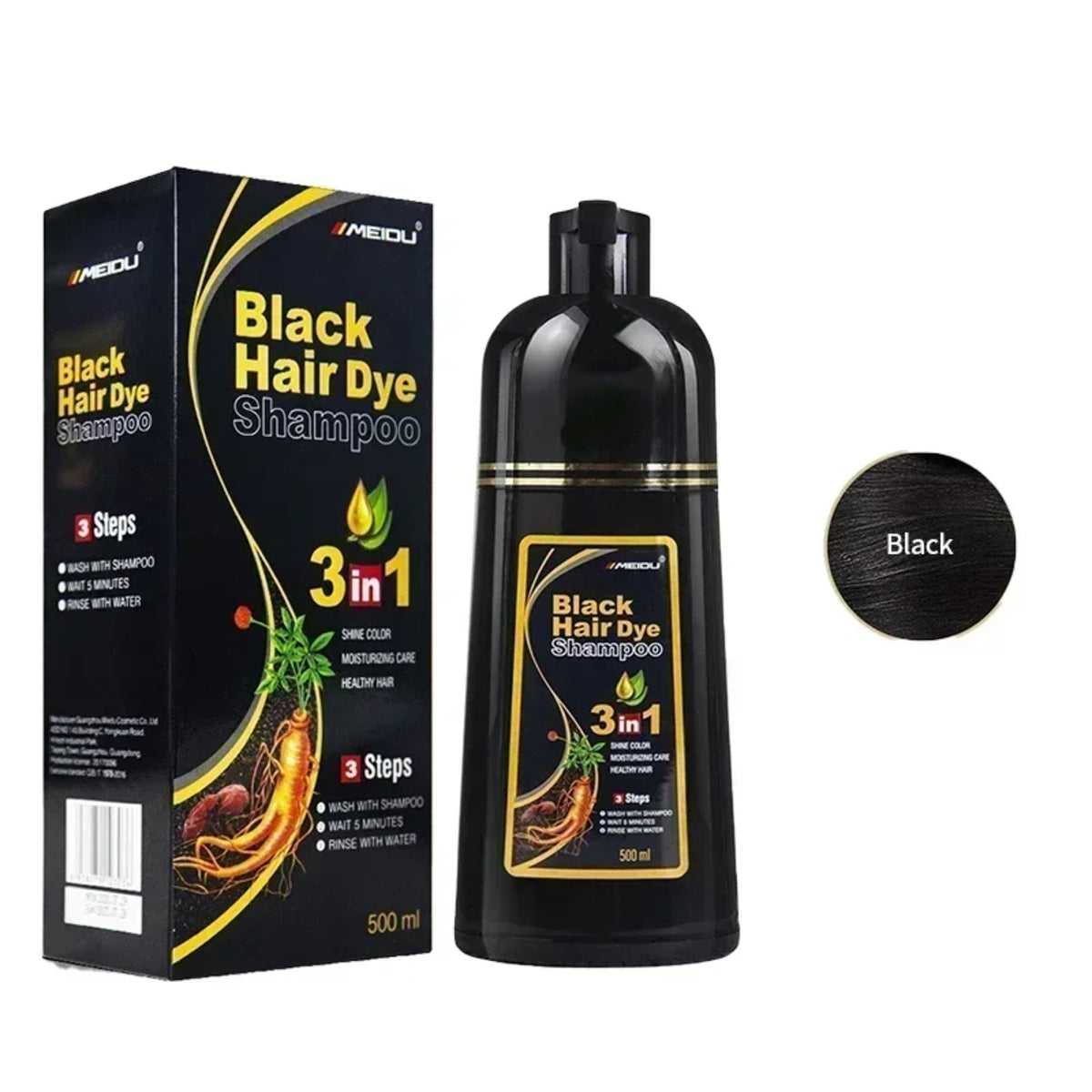 500ml Hair Dye for Dark Hair - Covers Gray, Easy, Nourishing, Long-Lasting 1005008209691281-Black