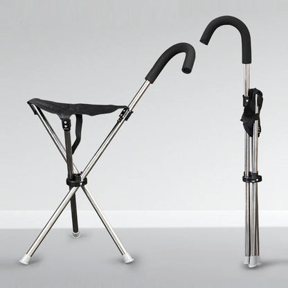2-In-1 Portable Walking Stick With Foldable Seat 10450764136794-1