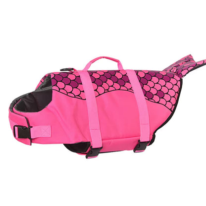 Size XS Beige And Blue Sailboat Pattern Pet Life Jacket for Dogs - Summer Swimming Safety Vest with Shark Fin for Small to Large Breeds V888-ELOSUNG23303