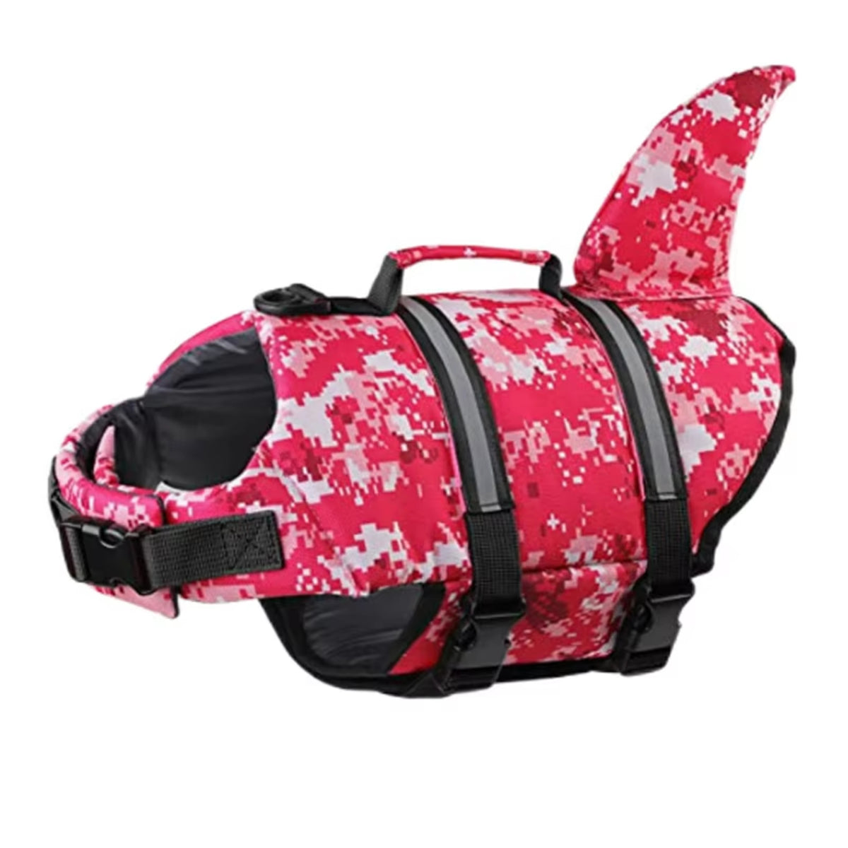 Size XS Beige And Blue Sailboat Pattern Pet Life Jacket for Dogs - Summer Swimming Safety Vest with Shark Fin for Small to Large Breeds V888-ELOSUNG23303
