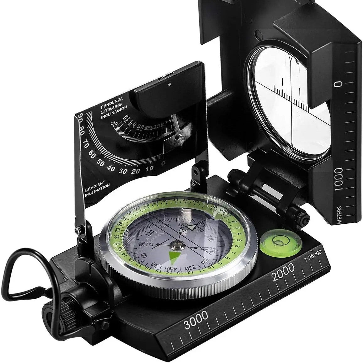 Military Compass | Waterproof Aluminum Alloy | Clinometer & Sighting Lens | Survival, Camping & Hiking 15146751164742-1