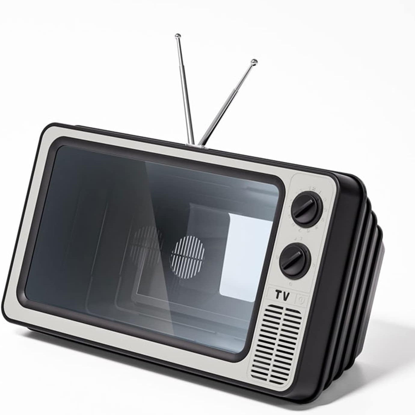 Retro Tv Phone Holder & Bluetooth Speaker 91410389-brown