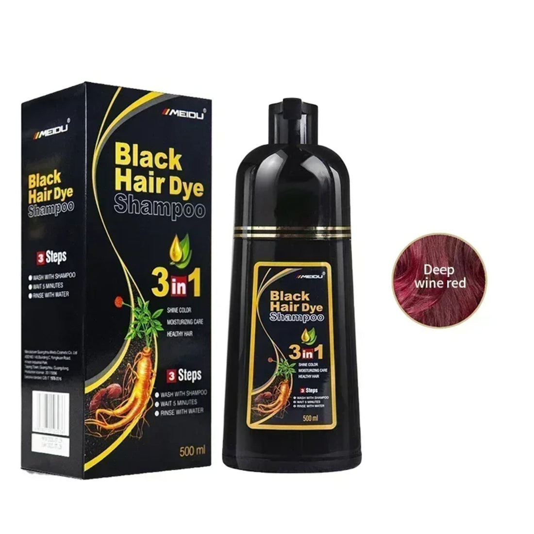 500ml Hair Dye for Dark Hair - Covers Gray, Easy, Nourishing, Long-Lasting 1005008209691281-Black