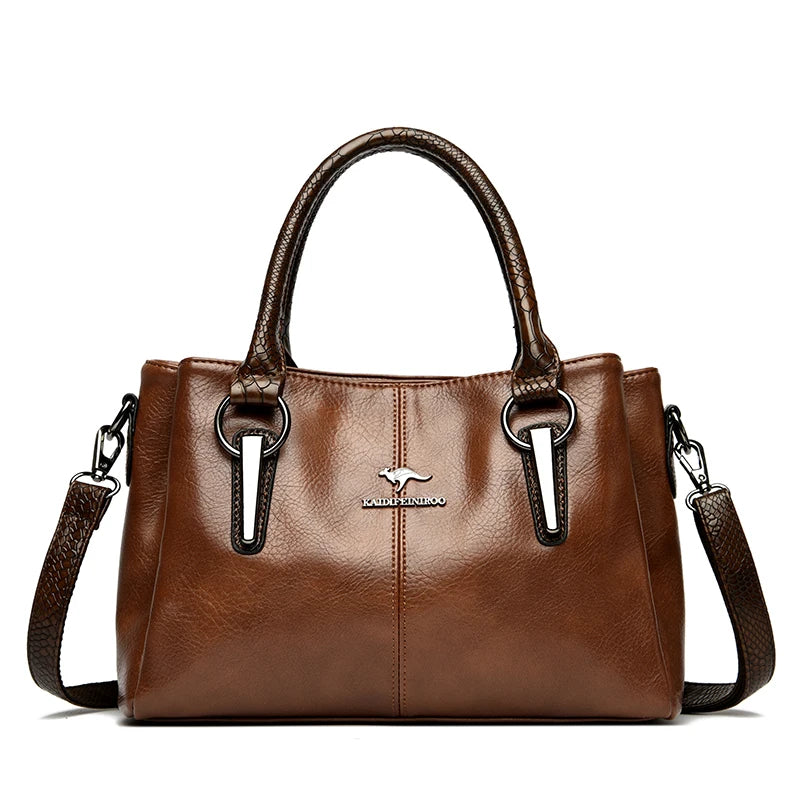 Premium Full-Grain Leather Classic Organizer Bag With Adjustable Strap 10110240653658-1