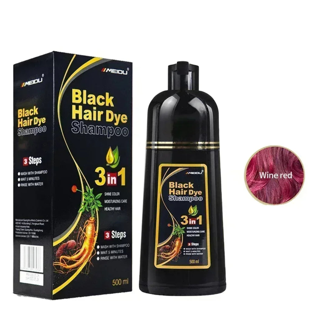 500ml Hair Dye for Dark Hair - Covers Gray, Easy, Nourishing, Long-Lasting 1005008209691281-Black