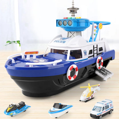 Kids' Multi-Vehicle Boat Rescue Hero Playset With Lights & Sound 15666973999453-1