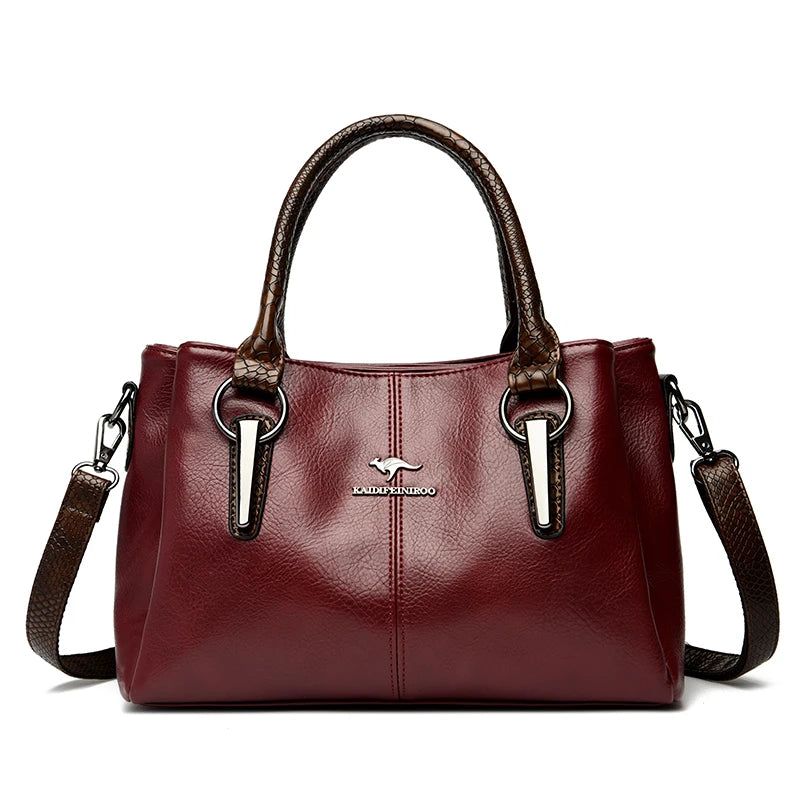 Premium Full-Grain Leather Classic Organizer Bag With Adjustable Strap 10110240653658-1