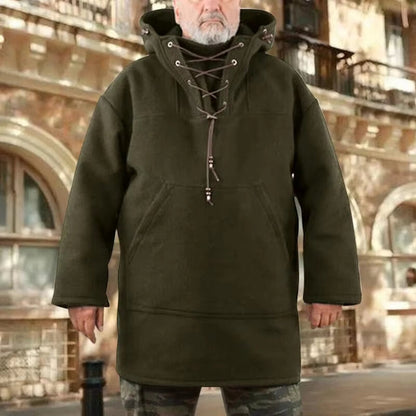 Men’s Wool Outdoor Jacket - Storm-Ready Insulated Anorak with Hood & Kangaroo Pocket 15146751623494-1