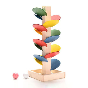 21 Cm Wooden Tree Marble Ball Run Track