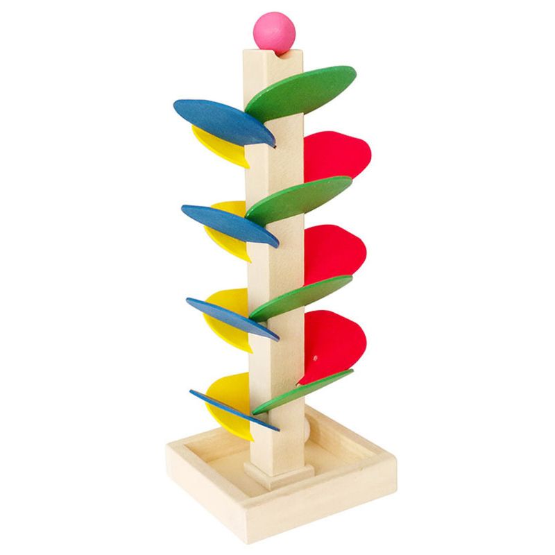 21 Cm Wooden Tree Marble Ball Run Track