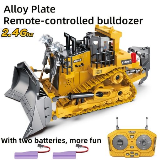 9 Channels Remote Control Bulldozer, 2.4Ghz Rc Construction Vehicle Truck Toys