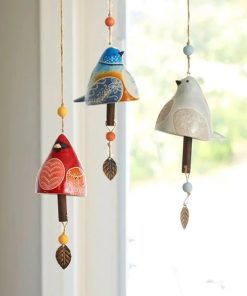 Ceramic Bird Wind Chime Song Bell Garden Yard Home Decoration